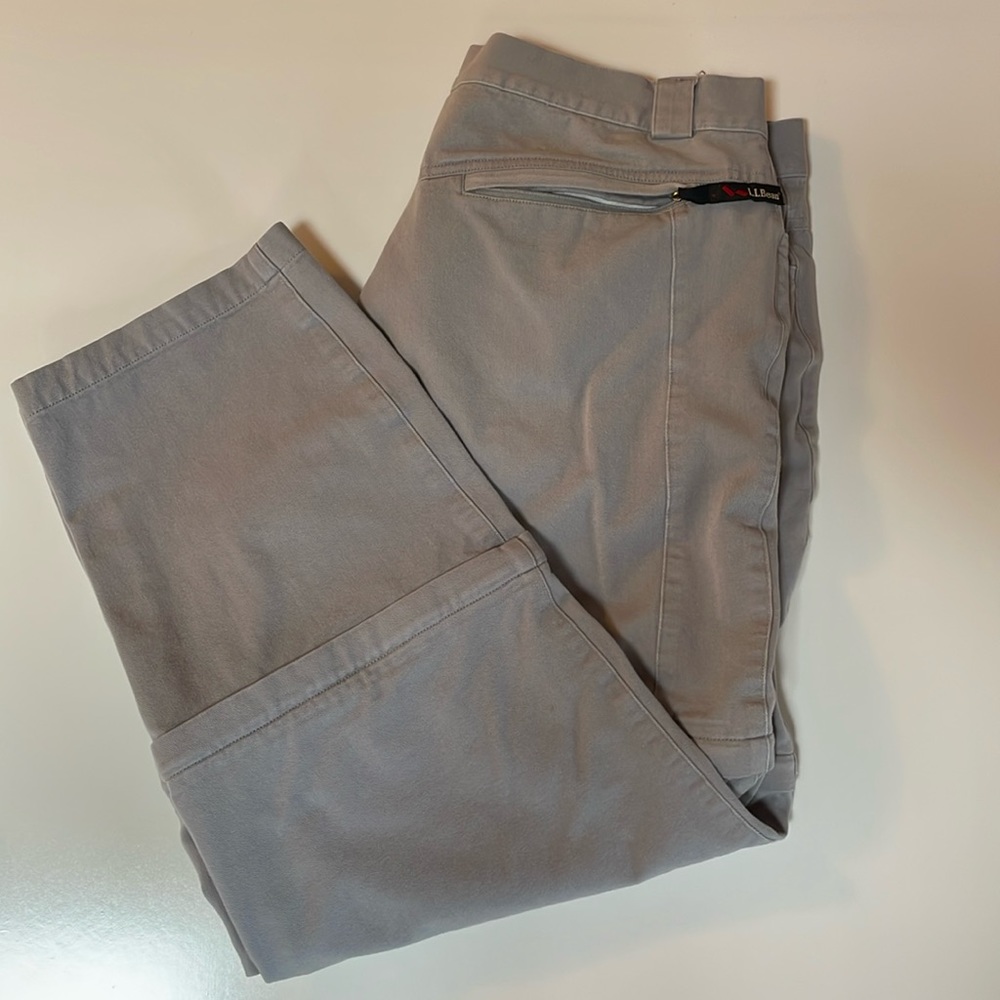 L.L.Bean men’s double zip-off cotton grey pants size 38